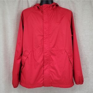L.L. Bean Men's Red Windbreaker Jacket Full Zip Hoodes Size Large